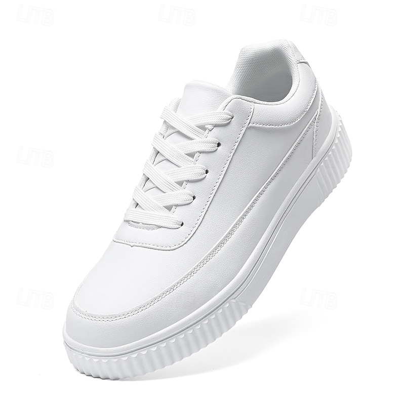 sneakers da uomo in similpelle nera con suola ammortizzata, comodo design con lacci per un uso casual e quotidiano del 2025 a $34.99 –P3