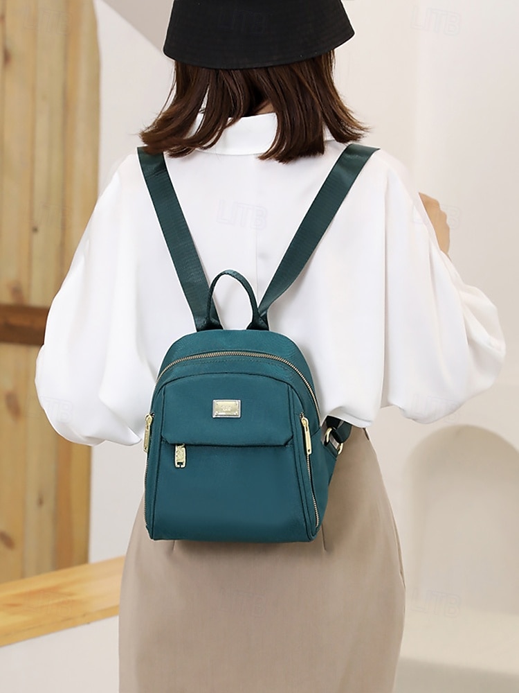 rucsac mic de damă, rezistent la apă, cu buzunare multiple – geantă de umăr ușoară și elegantă pentru călătorii, școală și utilizare zilnică ocazională negru galben roz 2025 - $21.99 -P1
