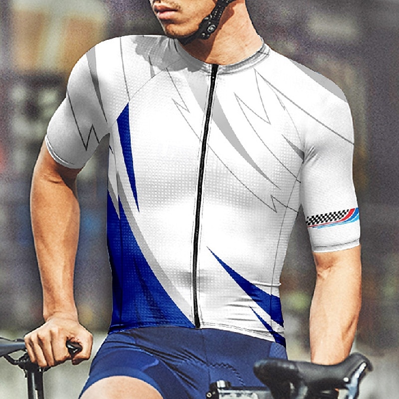 Męskie Koszulka rowerowa Geometryczny Krótki rękaw Rower Tee Tshirt Dżersej z 3 tylnymi kieszeniami Kolarstwo górskie Szybkie wysychanie Anatomiczny kształt Odprowadzające wilgoć Oddychający Sport 2026 - $30.99 –P7