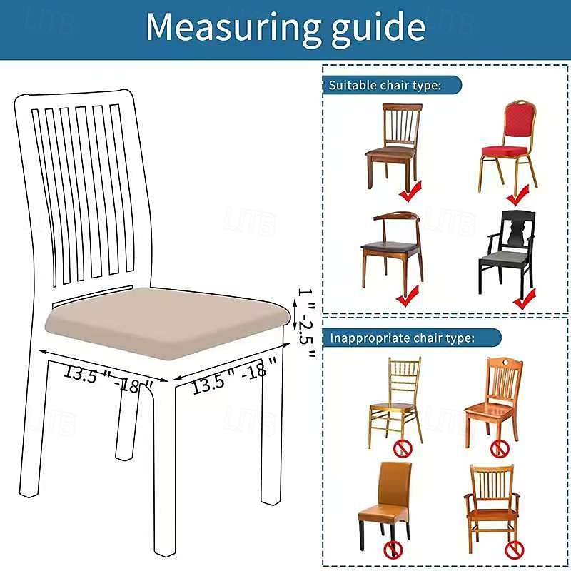 Waterproof Dining Chair Seat Covers Waterproof Seat Slipcover PU leather Seat Covers Chairs Removable Chair Seat Cushion Cover 2026 - $21.99 –P1