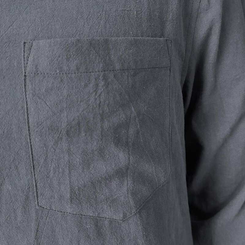 Per uomo Camicia Maglietta informale Camicia con bottoni Camicia di cotone Liscio Da mare Strada Nero Marrone Verde Grigio Manica lunga Bavero Primavera Abbigliamento Tasche del 2025 a $21.99 –P2