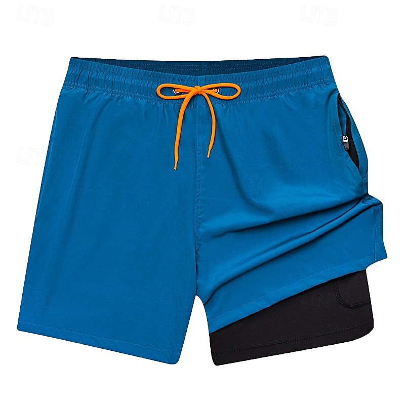 Homens Calção Justo de Natação Shorts de Natação Bermuda de Surf Calças Com Cordão Com bolsos Natação Surfe Praia Esportes Aquáticos Cor Sólida Verão Primavera de 2025 por $26.99 –P8