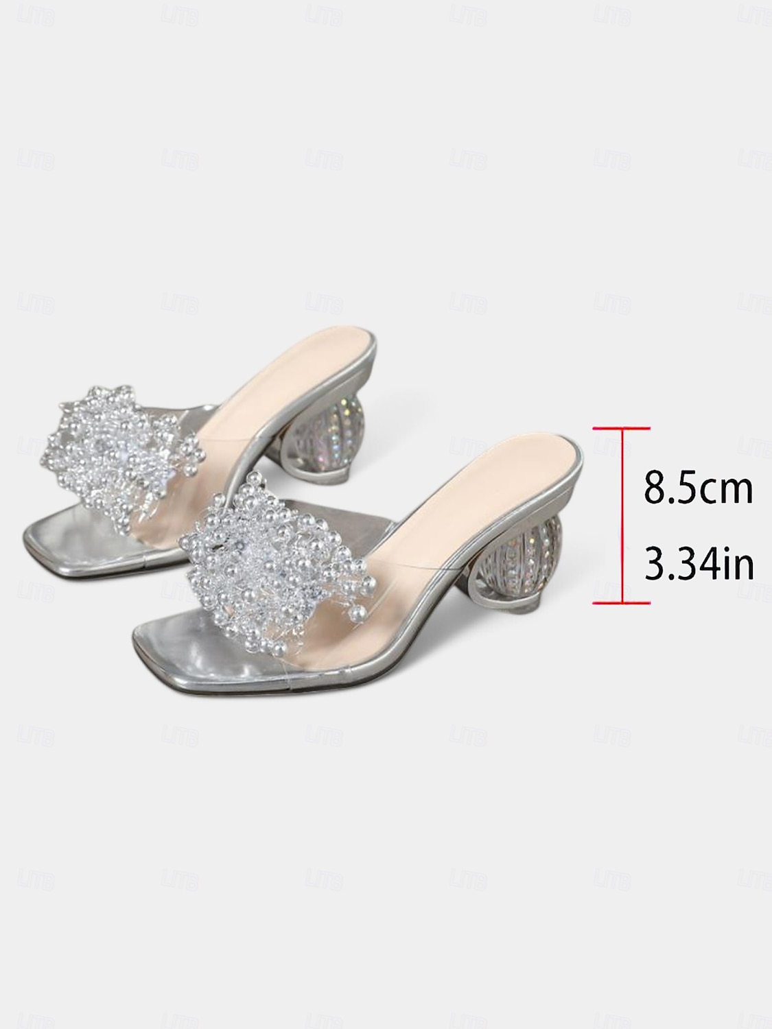 tacchi trasparenti con perline di cristallo dorate per donna – sandali trasparenti con accenti decorativi dorati, perfetti per cocktail party del 2026 a $46.99 –P1