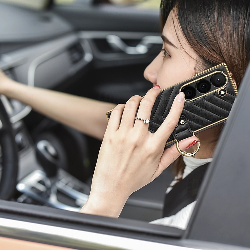 Phone Case For Samsung Galaxy Z Fold 6 Z Fold 5 Z Fold 4 Z Fold 3 Back Cover Magnetic Support Wireless Charging Ring Buckle Retro PU Leather 2025 - $27.99 –P10