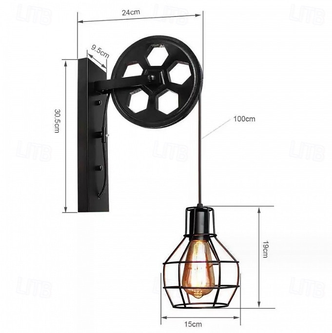 retro nástěnné svítidlo s jednou hlavou zvedací kladka svítidlo průmyslové nástěnné reflektory kreativní nástěnné osvětlení dekorativní osvětlení ulička obývací pokoj chodba loft bary jídelna 110-240v 2025 - $64.99 –P2