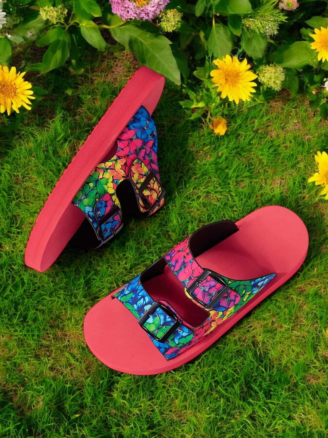 Η 250η Επέτειος των Ηνωμένων Πολιτειών Γυναικεία Σάνδαλα με Πολύχρωες Πεταλούδες και Ρυθμιζόμενο Μπuckle – Ζωντανά Καλοκαιρινά Σάνδαλα Slip-On για Παραλία Διακοπές και Casual Χρήση 2026 - $19.99 –P4