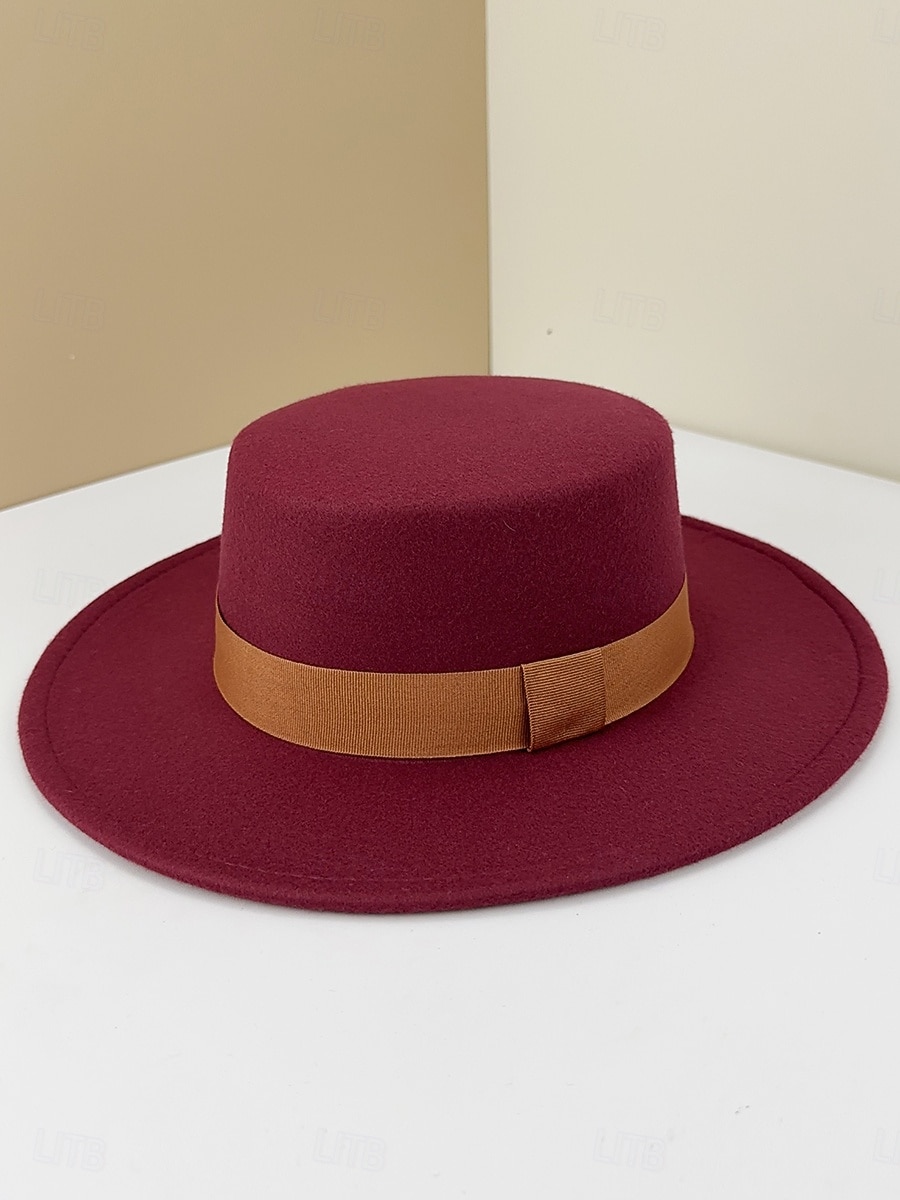 Καπέλα Πολυεστέρας Καπέλο Fedora Γάμου Επίσημο Vintage με Κορδέλα Δέσιμο Κεφαλόδεσμος Καπέλα Φόρεμα Ημέρας Αγώνα 2026 - $17.49 –P6