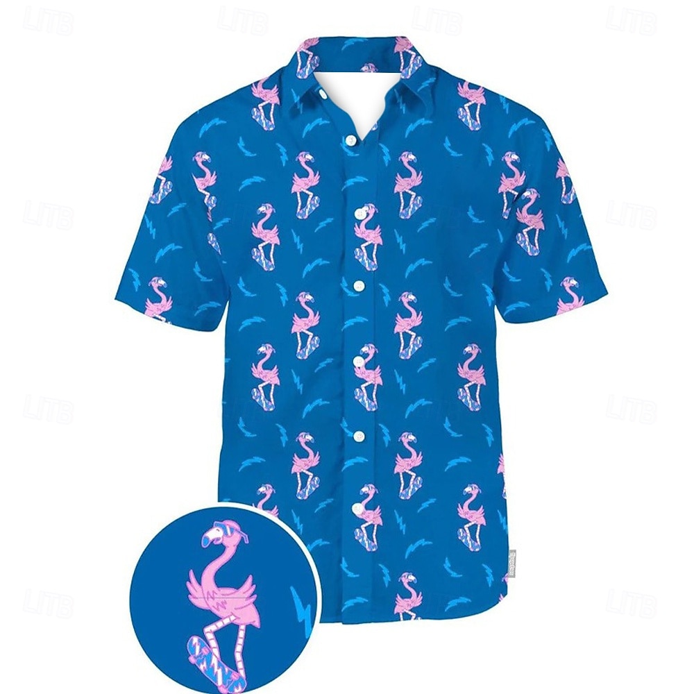 Men's Animal Duck Shirt Summer Hawaiian Shirt Aloha Shirt Short Sleeves Shirt Turndown Fashion Designer Casual Outdoor Street Casual Black Yellow Red 3D Print S M L 2025 - $24.99 –P13