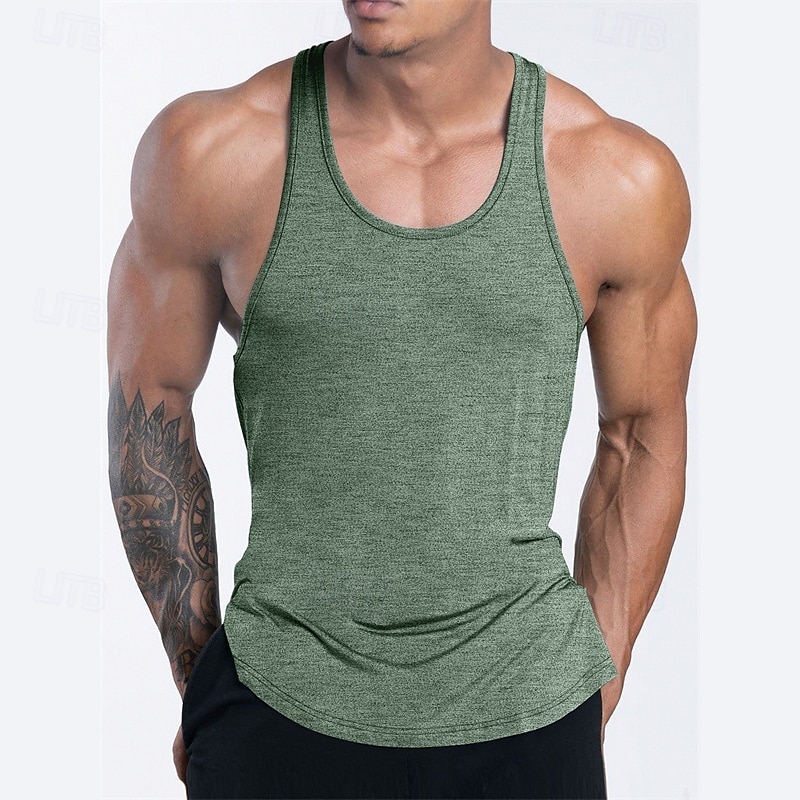 Herren Tank Top Weste Unterhemd Ärmelloses Shirt Ärmellos U-Ausschnitt Sommer Einfach Mode Designer Basic Urlaub Straße Ausgehen Schwarz Rosa Marineblau Top T-Shirt für Herren 2025 - $12.99 –P4