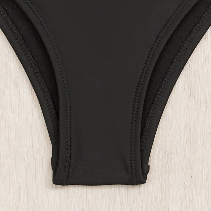 Femme Maillot de bain 1 pièce V Profond Maillots de Bain Couleur Pleine Maillots de Bain Noir Respirable Séchage rapide Poids Léger Sans Manches - Natation Surf Plage Eté Printemps de 2025 ? $20.99 –P8