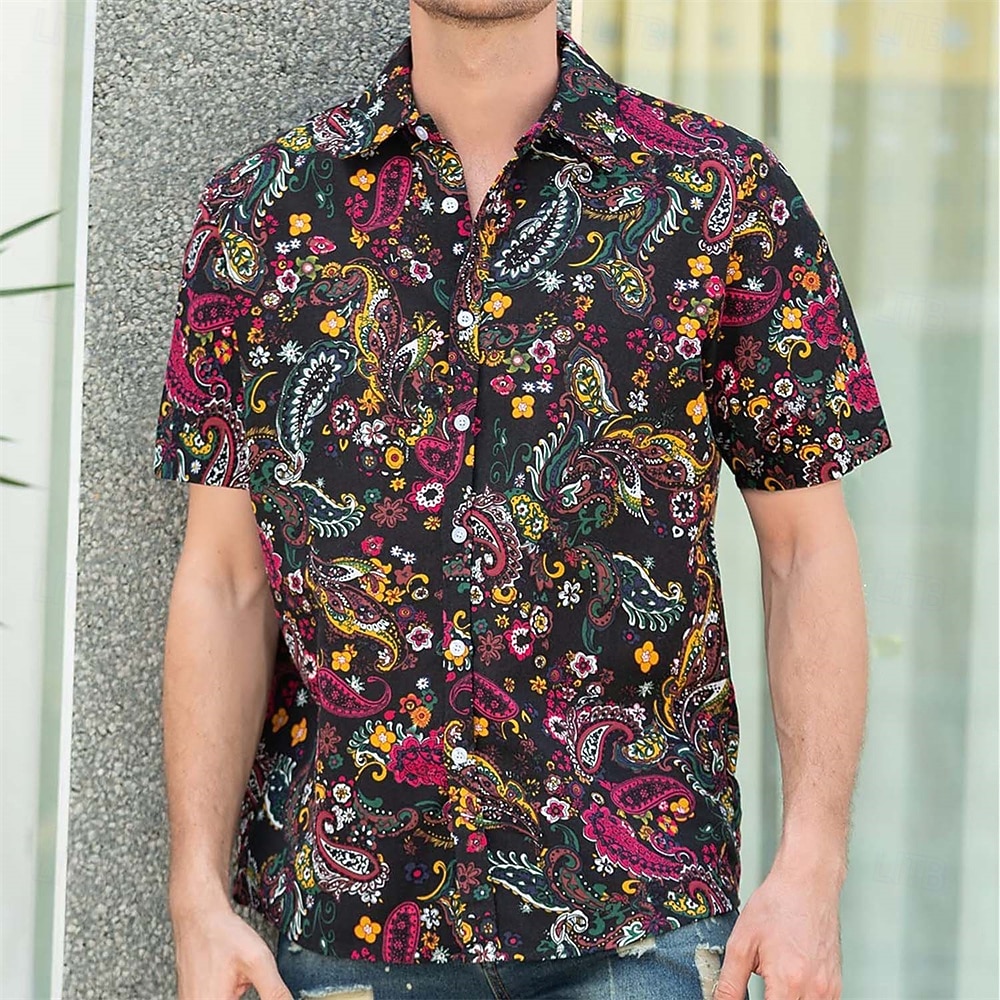 Retro 70. léta Tričko Aloha košile Hippie Kašmírový vzor Maškarní kostým Pánské Dovolená Párty Pride Parade Dospělé Tričko 2025 - $20.99 –P1