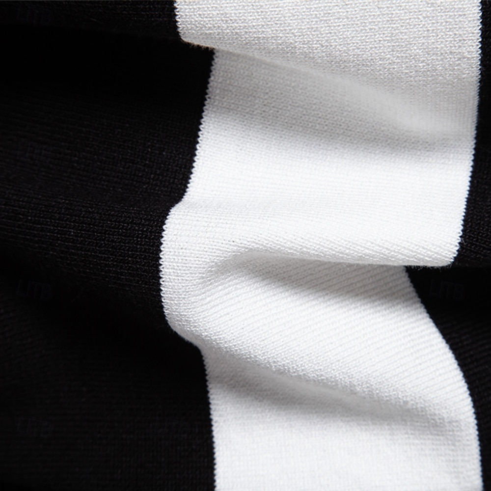 Per uomo Polo Maglione polo lavorato a maglia Formale Lavoro Collo ripiegato Manica Corta Confortevole Stile Vecchio Denaro A righe Strisce verticali Stripe-Trim Righe Primavera Nero Giallo Blu marino del 2025 a $27.99 –P6