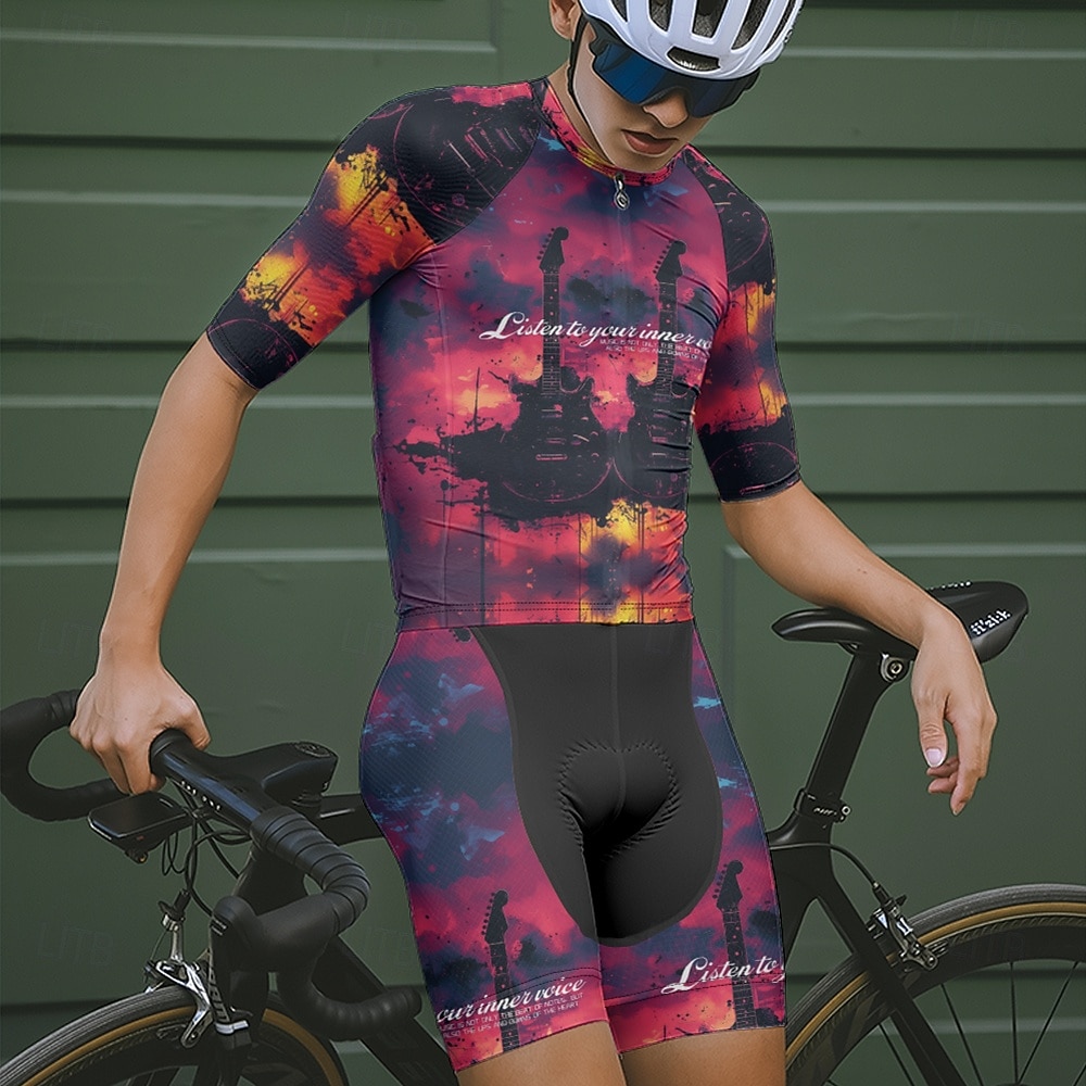 Men's Cycling Jersey Gradient Letter & Number Short Sleeve Bike Tee Tshirt Jersey with 3 Rear Pockets Mountain Bike MTB Quick Dry Anatomic Design Wicking Breathable Sports Yellow Blue Fuchsia 2026 - $25.99 –P6