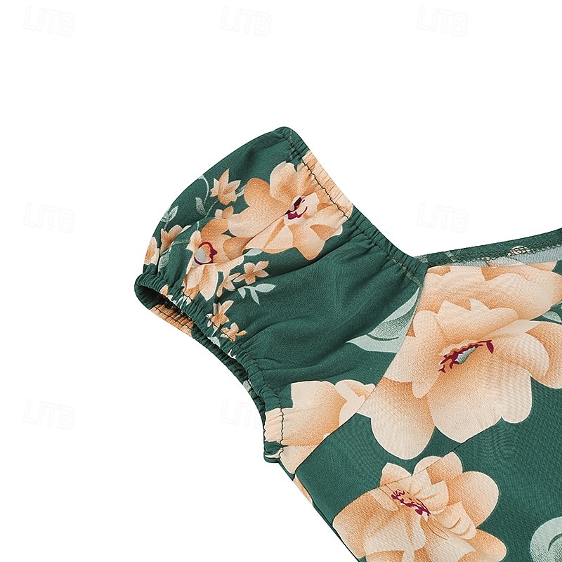 1950s Retro Antiguo Rockabilly Hasta la Rodilla Vestidos Vestido de té Vestido swing Floral Ajustado / Acampanado Columpio Disfraz Mujer Navidad Carnaval Año Nuevo Reunión de Antiguos Alumnos Ropa 2026 - $23.99 –P4