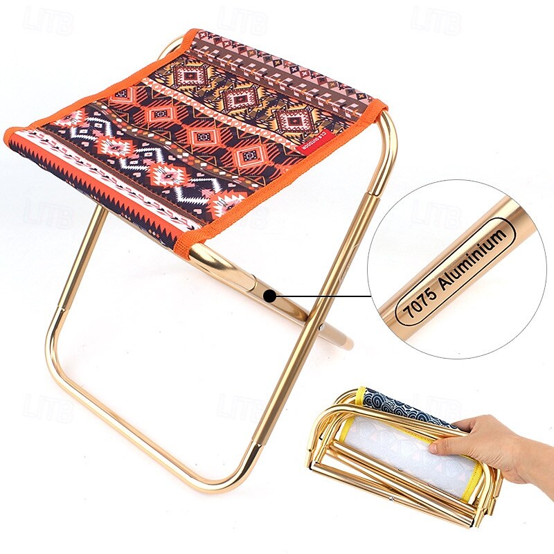 1Pc Outdoor Folding Stool Collapsible Stool Made of 7075 Aluminum Alloy Lightweight Portable Camping Seat for Hiking Fishing Travel 2025 - $24.99 –P3