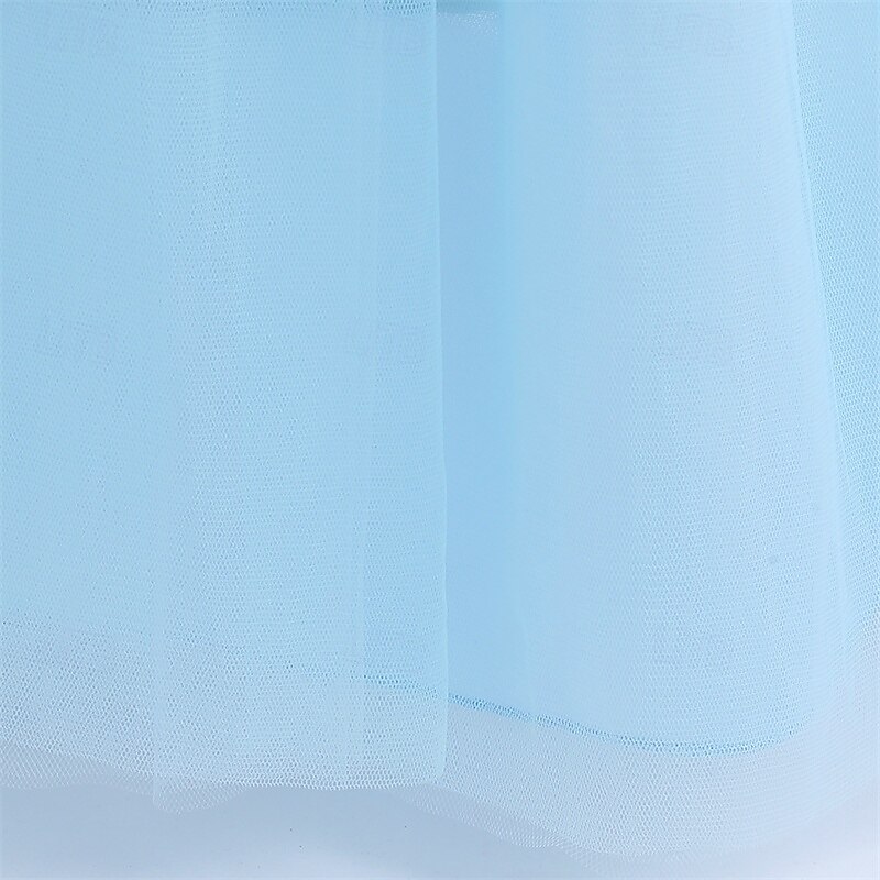 Kids Girls' Dress Color Block Sleeveless Performance Outdoor Mesh Adorable Costume Polyester Midi Casual Dress A Line Dress Tulle Dress Summer Spring 4 years+ Sky Blue 2025 - $31.99 –P12