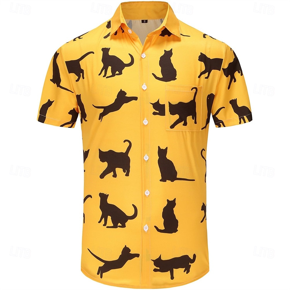 Retro 70. léta Tričko Aloha košile Hippie Disko Kočka Pánské Dovolená Párty Pride Parade Dospělé Tričko 2025 - $20.99 –P2