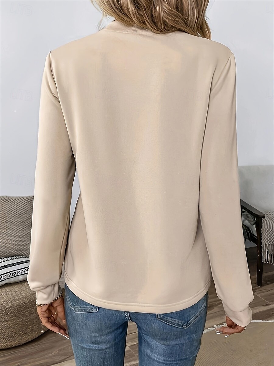Per donna Blusa Color Block Moda Informale Manica lunga Girocollo Top regolari Ufficio Giornaliero Per eventi Collage Beige Autunno Inverno del 2025 a $29.99 –P6