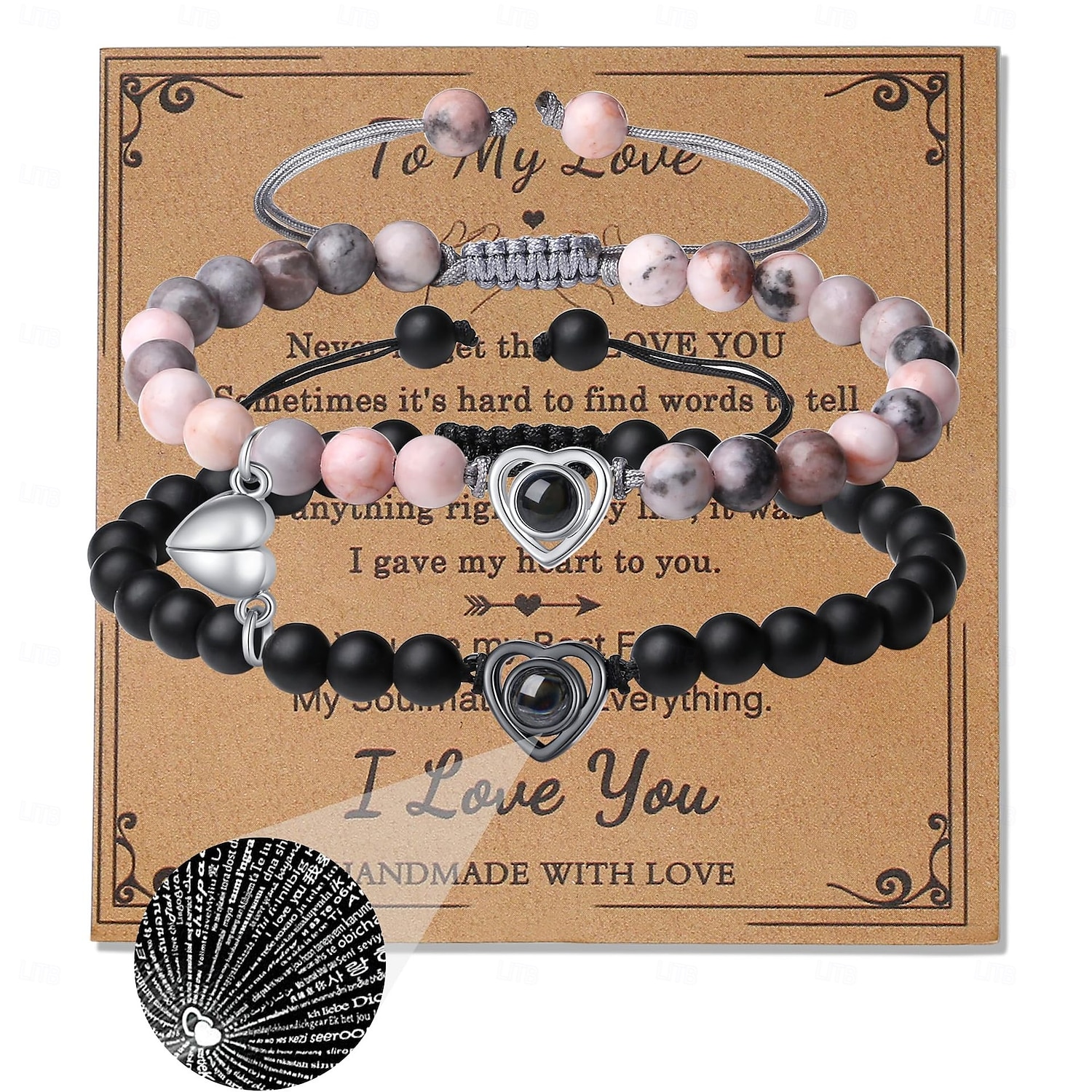 Pulseiras de Toque para Casais Pulseira de Amor Pulseiras Brilhantes para Casais Pulseiras de Toque de Longa Distância Presentes de Relacionamento à Distância para Namorada Joia de Emparelhamento de 2026 por $13.99 –P4