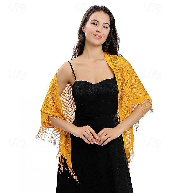 écharpe en dentelle ondulée robe de mariée robe de soirée châle en dentelle soirée dansante écharpe polyvalente pour femme de 2025 ? $19.49 –P7