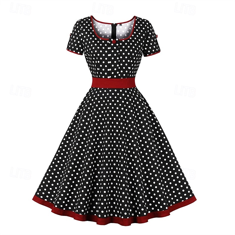Retro Vintage 1950s Dress Swing Dress Polka Dot Women's Carnival Masquerade Daily Wear Bachelorette Party Adults' Dress Homecoming Dresses 2025 - $34.99 –P17