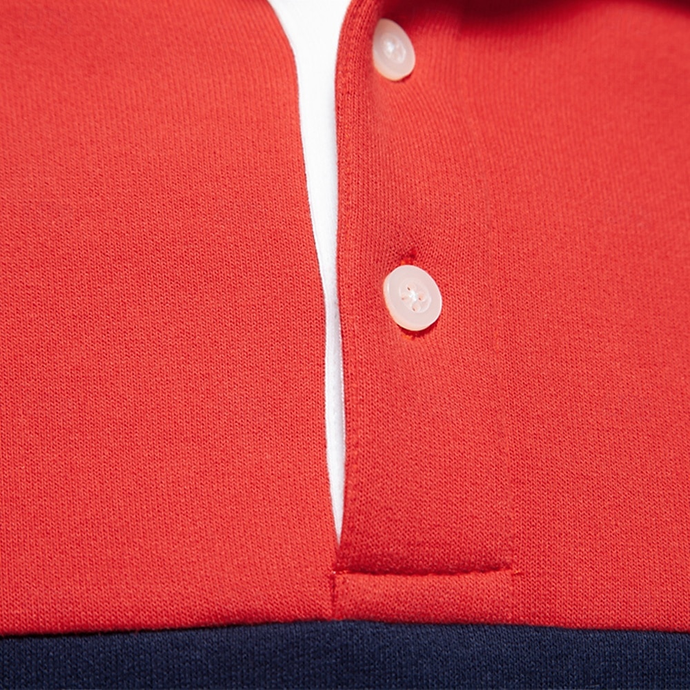Herr Polo sweatshirt Gul Armégrön Rubinrött Blå Grön Kavajslag Färgblock Ledigt Dagligen Sport Ledigt Vår & Höst Kläder Pull Tröjor Långärmad 2025 - $25.99 –P52