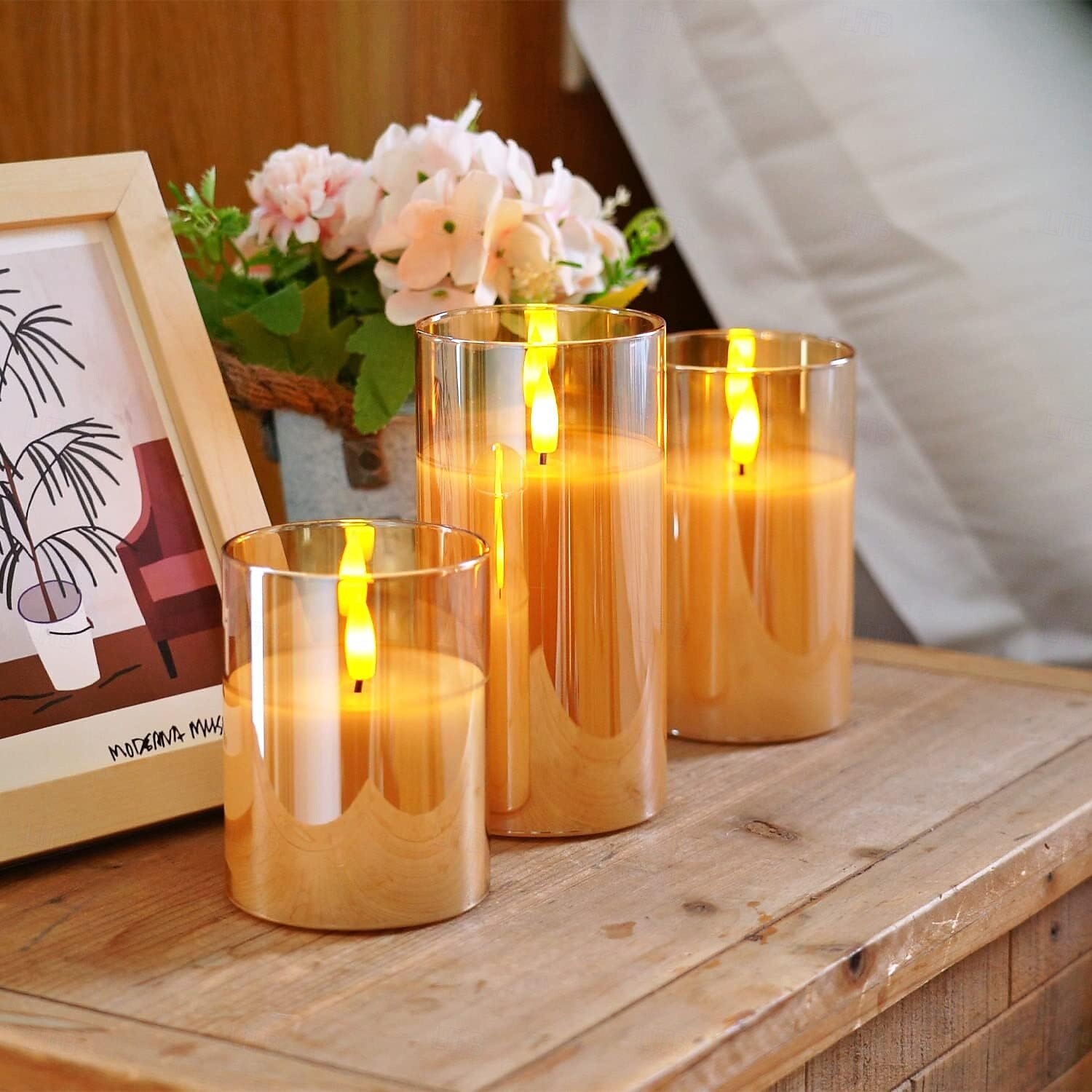 3 pezzi di luci di candela a LED senza fiamma con telecomando - a batteria, bianco caldo, natale, matrimonio &decorazioni per feste del 2025 a $27.99 –P11