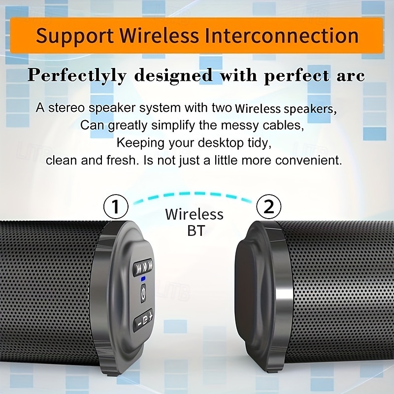 Совместимая с Bluetooth-колонками домашняя звуковая панель объемного звучания мощностью 20 Вт позволяет наслаждаться звуком кинотеатра на телевизоре или ПК 2025 - $76.99 –P6