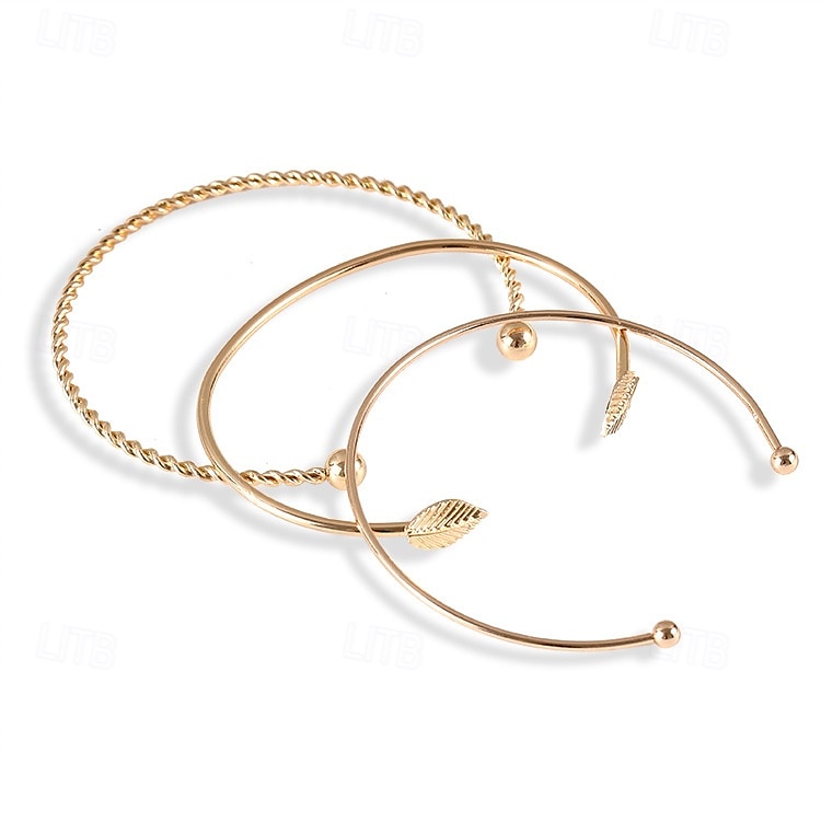 Dame Mansjettarmbånd Fancy Dyrebar Punk Stilfull Legering Armbånd Smykker Gull Til Fest 2025 - GBP £13 –P3