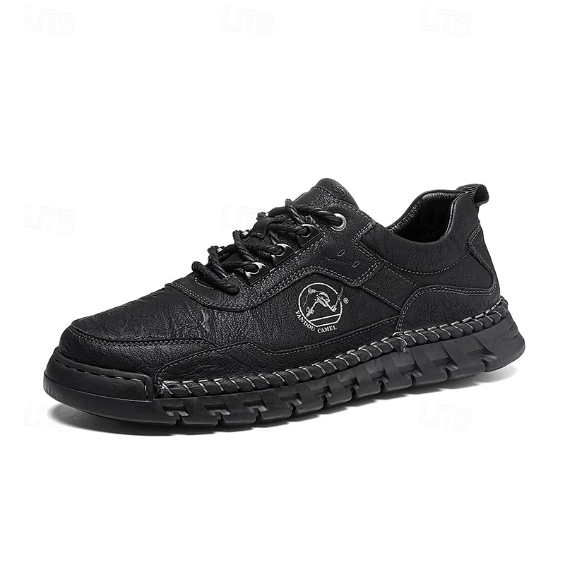 Zapatos de senderismo para exteriores para hombre con parte superior de piel sintética duradera y suela resistente: zapatillas cómodas con cordones para uso diario y aventuras 2026 - $59.99 –P2