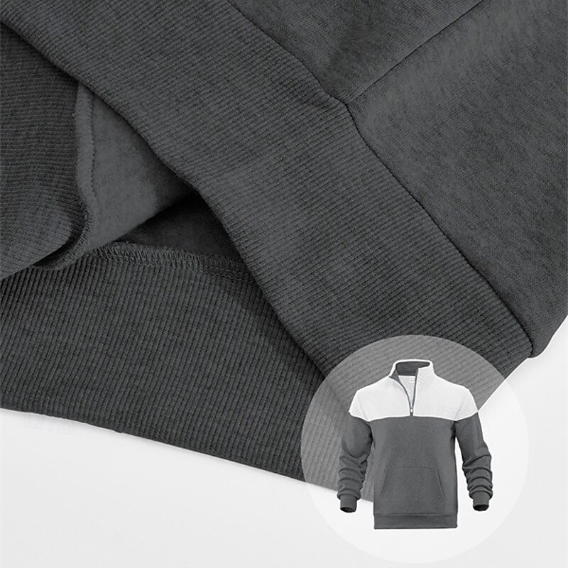 Herr Tröja Kvartströja med dragkedja Svart Armégrön Marinblå Kaki Grå Halv dragkedja Färgblock Dragkedja Ficka Sport & Utomhus Dagligen Helgdag Polyester Streetwear Grundläggande Ledigt Vår Höst 2025 - $32.99 –P9