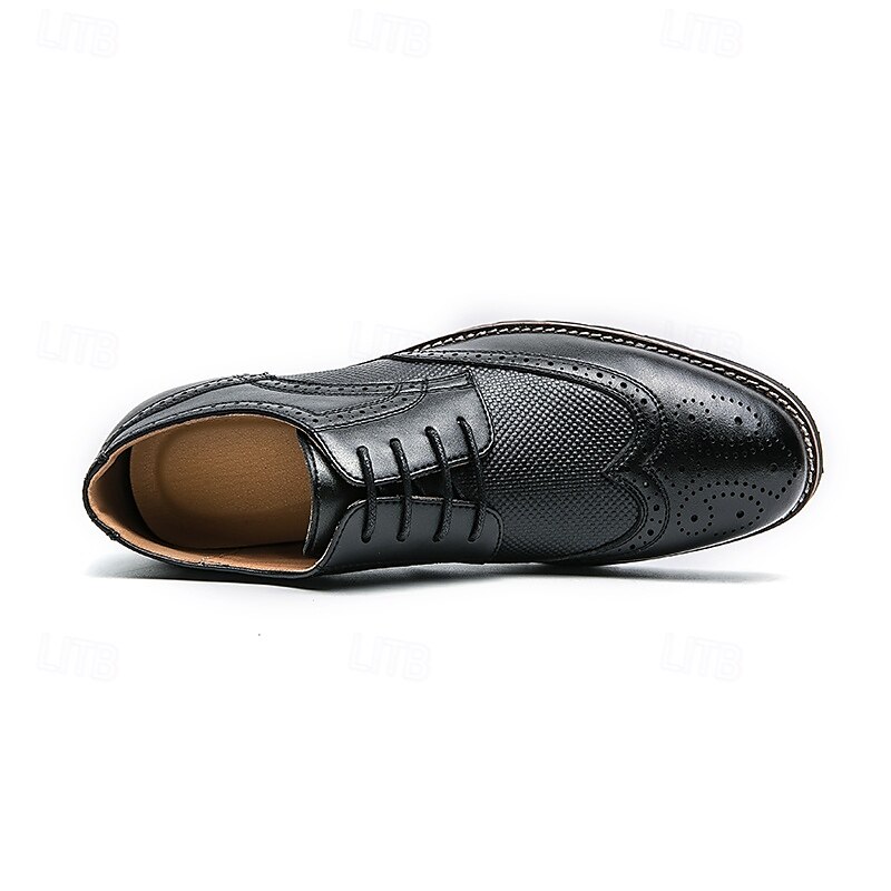 pánské hnědé brogue boty s robustní podrážkou, klasický šněrovací design, ležérní styl pro outdoorové i každodenní nošení 2025 - $46.99 –P4