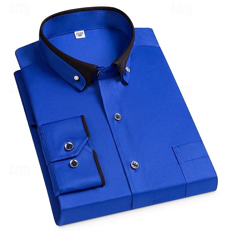 Per uomo Camicie Camicia abbottonata Resistente alle rughe Matrimonio Esterno Blu chiaro Nero Bianco Rosa Manica lunga Estate Primavera Abbigliamento del 2025 a $26.99 –P7
