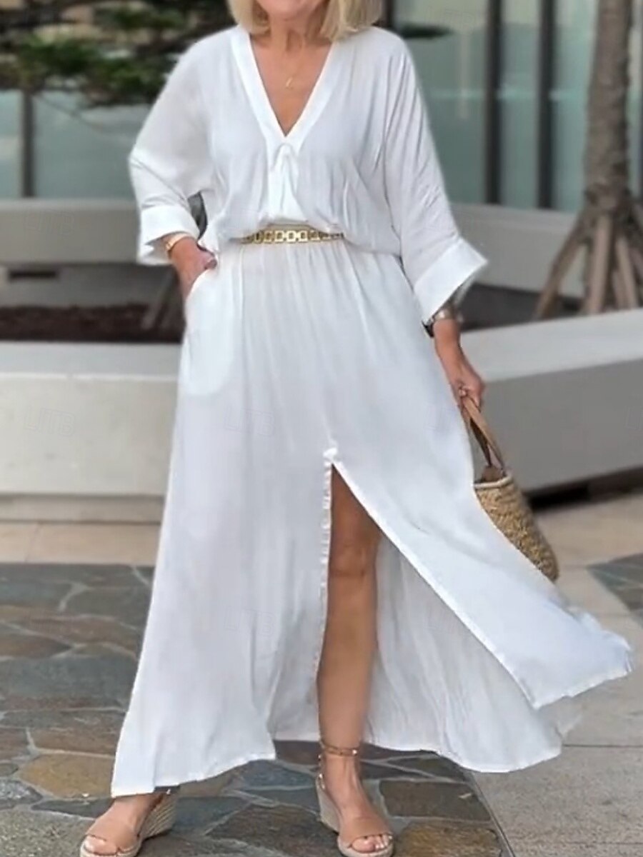 chinese dress ladies Linen Goddess Kaftan Dress, Deep V Neck Kaftan Dress - Beach Coverup-  Bohemian Long Kaftan