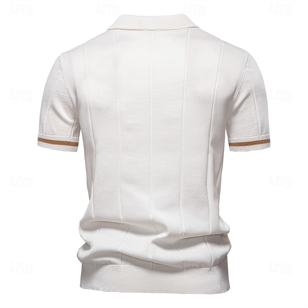 Miesten Polo Neulo poolo Muodollinen Työ Sänkyjen avaus Neljänneksen postinumero Lyhythihainen Yhtenäinen väri Sulkea jnk vetoketju Kevät Tumman harmaa Musta Valkoinen Laivaston sininen Khaki Harmaa 2025 - $27.99 –P41