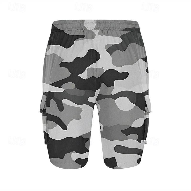 Homens Bermuda Cargo Shorts camuflados Calção Shorts de verão Com Cordão Cintura elástica Bolso multi Côr Camuflagem Conforto Vestível Comprimento do joelho Ao ar livre Esporte Diário Moda Casual de 2025 por $18.99 –P5