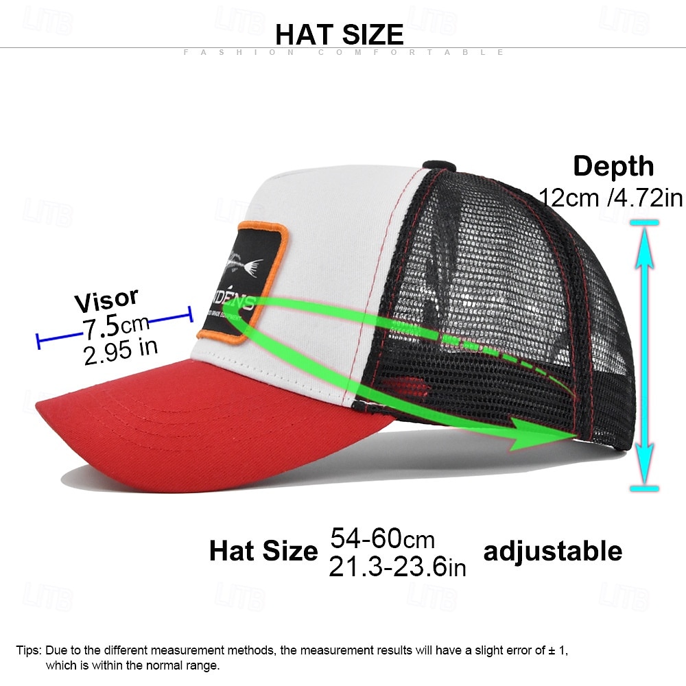 Men's Baseball Cap Sun Hat Trucker Hat Mesh Cap Black Blue Cotton Adjustable Fashion Daily Wear Festival Fish Casual / Daily 2025 - $10.49 –P2