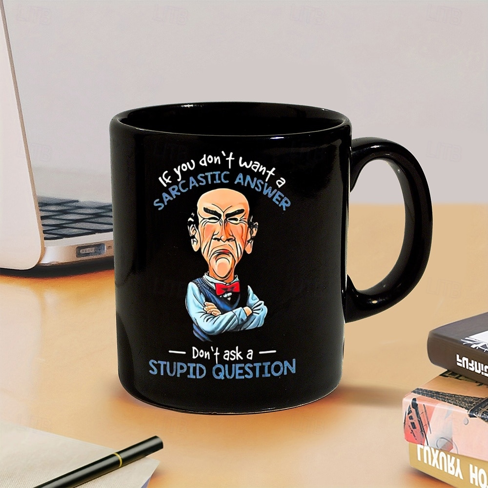 Kaffeetasse, schwarze Retro-Vintage-Keramiktasse mit Grafikdesign, 12 oz/330 ml, perfektes Geschenk für Freunde, Muttertag, Hochzeit 2026 - $16.99 –P3