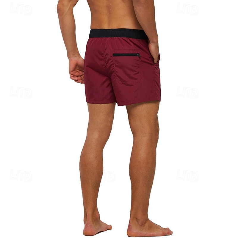 Homens Calção Justo de Natação Shorts de Natação Bermuda de Surf Calças Com Cordão Com bolsos Natação Surfe Praia Esportes Aquáticos Retalhos Cor Sólida Verão Primavera de 2025 por $25.99 –P12