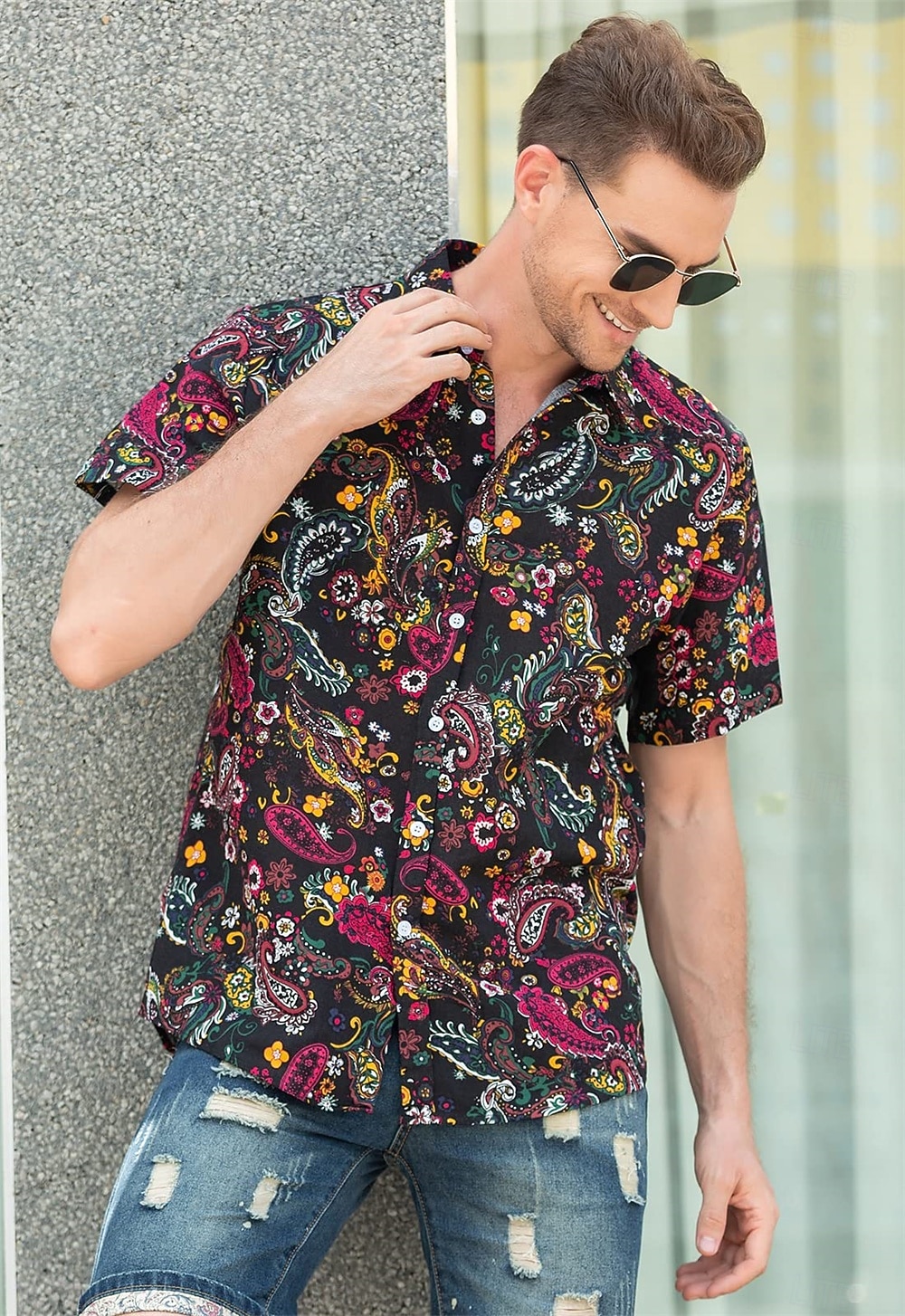 Retro 70. léta Tričko Aloha košile Hippie Kašmírový vzor Maškarní kostým Pánské Dovolená Párty Pride Parade Dospělé Tričko 2025 - $20.99 –P3