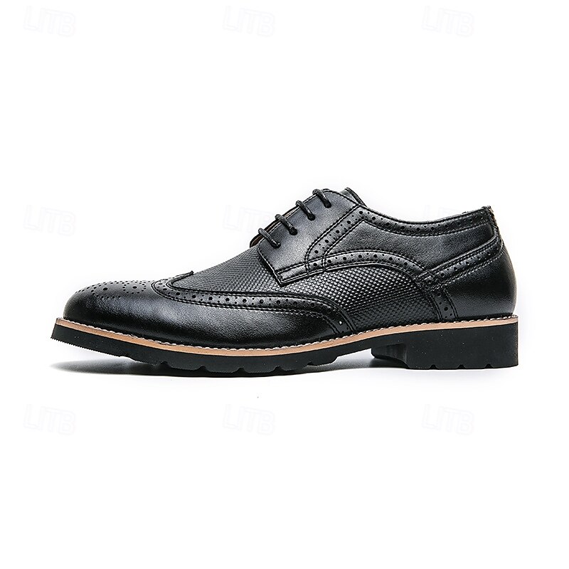 pánské hnědé brogue boty s robustní podrážkou, klasický šněrovací design, ležérní styl pro outdoorové i každodenní nošení 2025 - $46.99 –P3