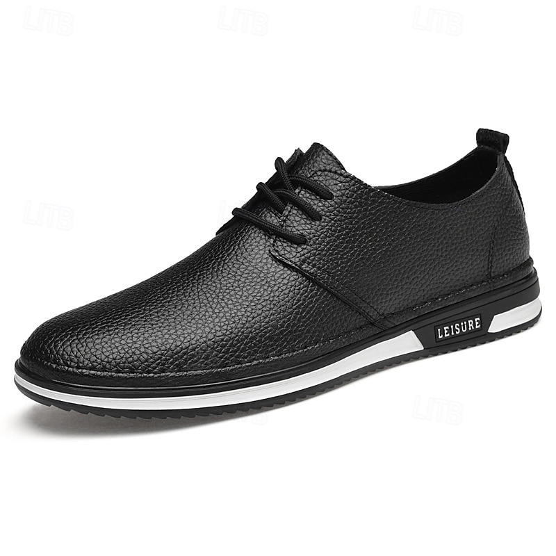 scarpe da ginnastica casual stringate in similpelle bianca da uomo, comode scarpe antiscivolo con suola in gomma, ideali per l'uso quotidiano e per il tempo libero del 2025 a $54.99 –P1
