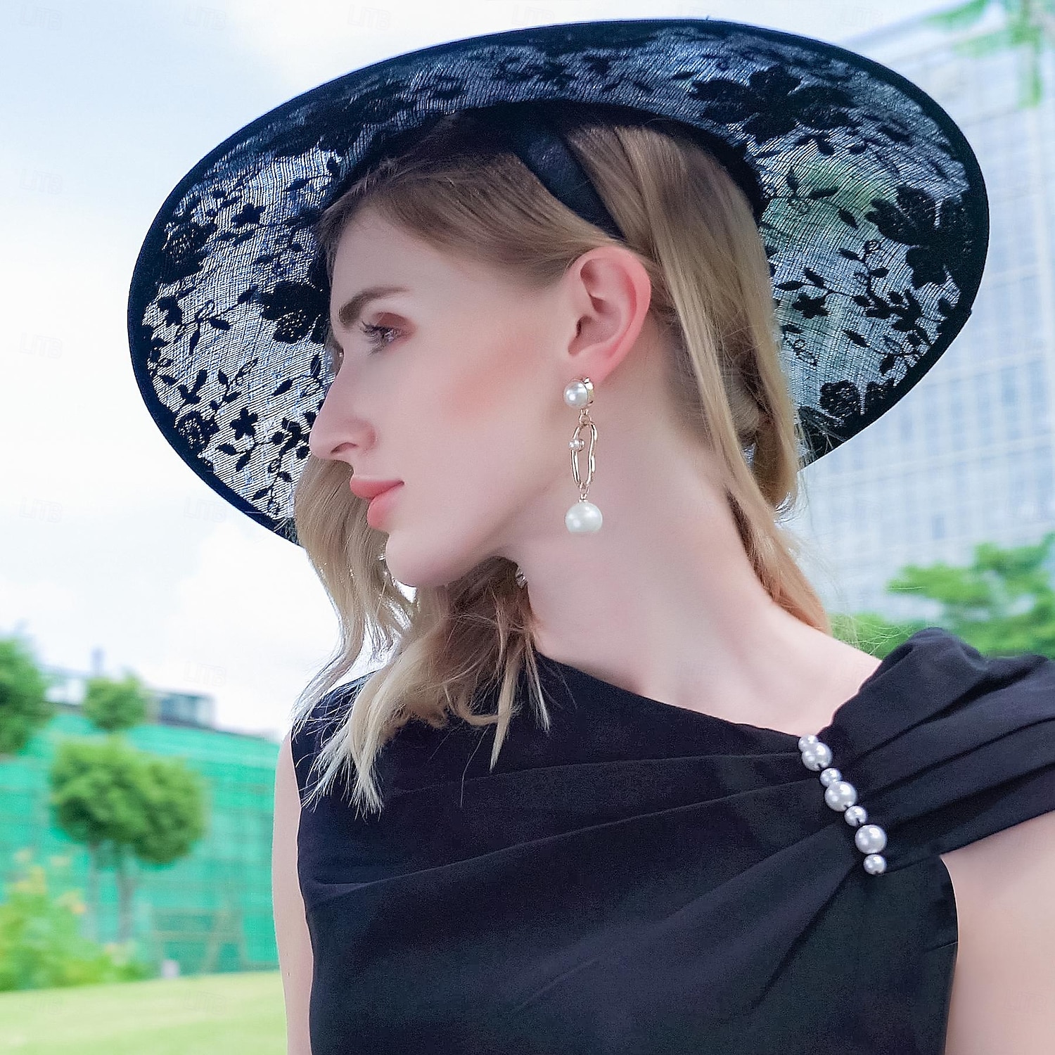 Hatter Linfrø Bowlerhatter Solhatt tallerkenhatt Bryllup Te Fest Elegant Bryllup Med Sløyfe Blonder Hodeplagg Hodeplagg 2025 - $60.99 –P5