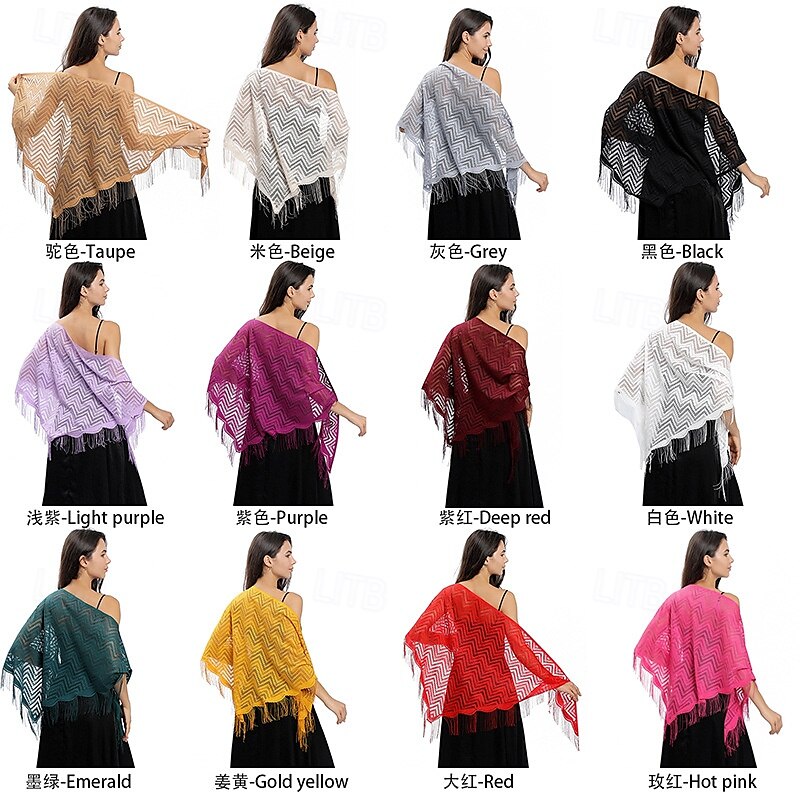 écharpe en dentelle ondulée robe de mariée robe de soirée châle en dentelle soirée dansante écharpe polyvalente pour femme de 2025 ? $19.49 –P15