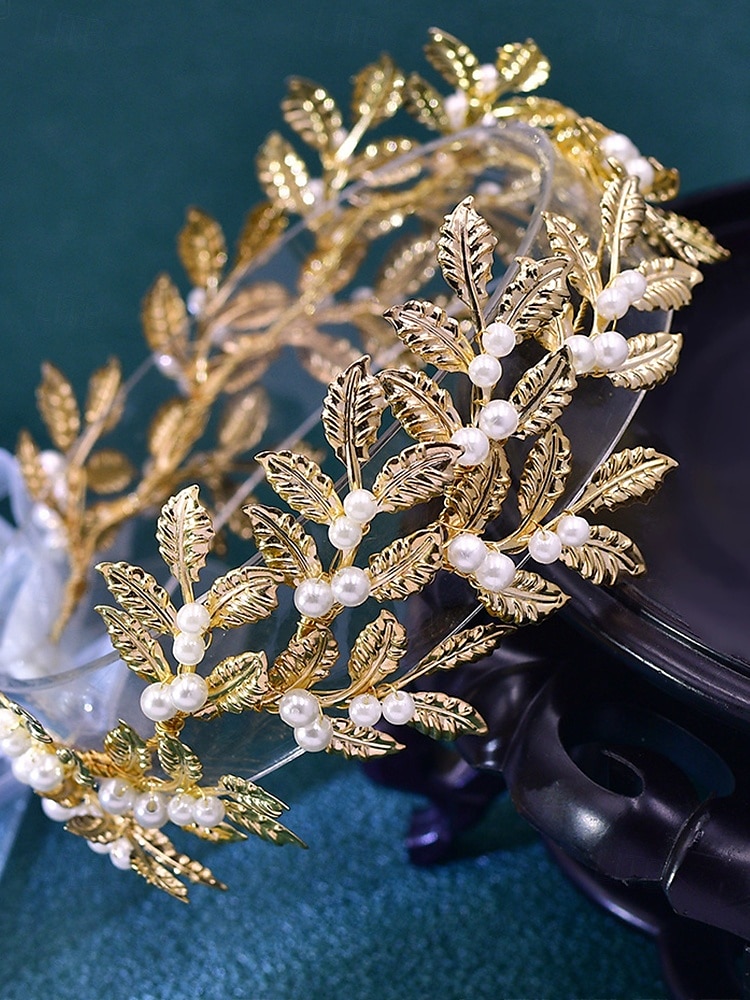 eleganter Brautgürtel aus Blattgold mit Perlenakzenten – Hochzeitsaccessoire für besondere Anlässe, Partys und Zeremonien 2025 - $11.99 –P7