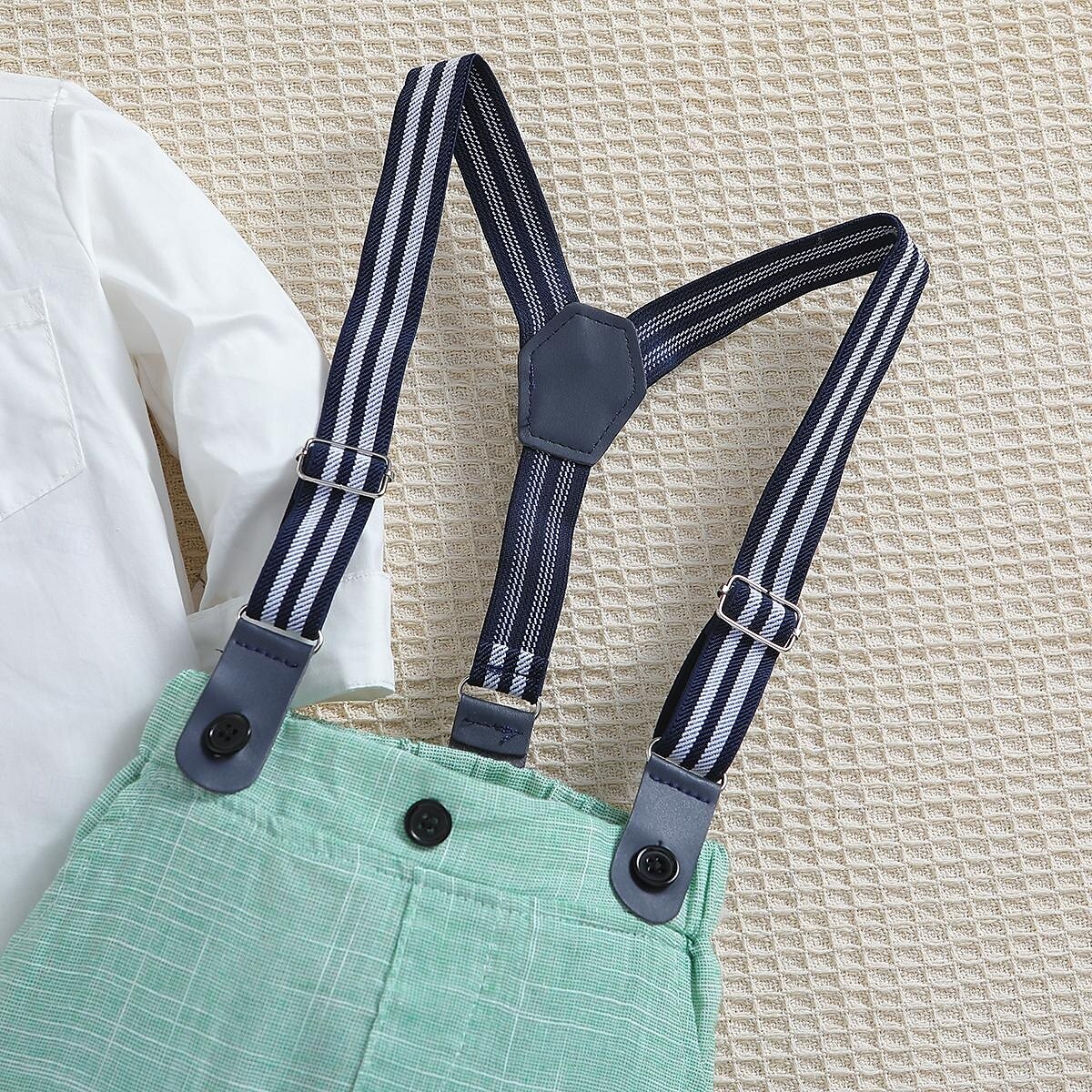 3 kusy Oblek pro mládence Chlapecké Děti Batole Košile a kalhoty Škola Formální Párty Módní Základní Na běžné nošení Pevná barva Do V Světlá růžová Trávová zelená Bavlna 2025 - $25.99 –P4
