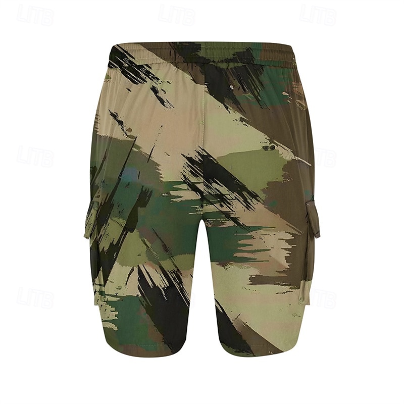 Homens Bermuda Cargo Shorts camuflados Calção Shorts de verão Com Cordão Cintura elástica Bolso multi Côr Camuflagem Conforto Vestível Comprimento do joelho Ao ar livre Esporte Diário Moda Casual de 2025 por $18.99 –P8