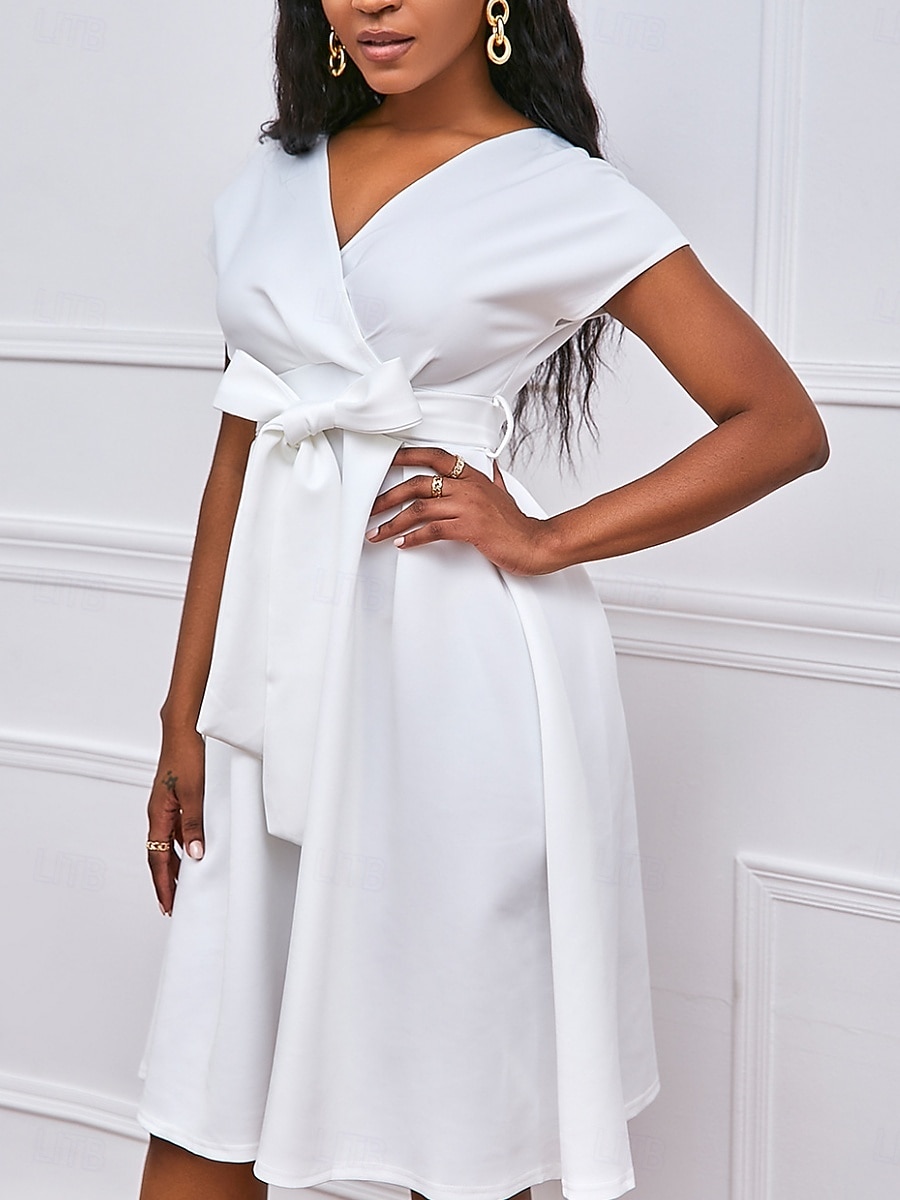 Kentucky Derby Dámské Midi šaty Áčkové šaty Letní šaty Fit A Flare šaty Semiformální šaty Kentucky Derby Svatební host Koktejlový večírek Běžný Grafika Krátký rukáv Do V Černá Bílá Žlutá Rubínov 2025 - $39.99 –P2