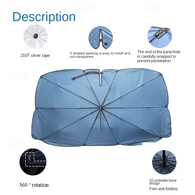 Car Sunshade Windshield Umbrella with 360Rotation Bendable Handle Front Window Sun shade UV Protection Summer Car Accessories 2025 - $31.99 –P6