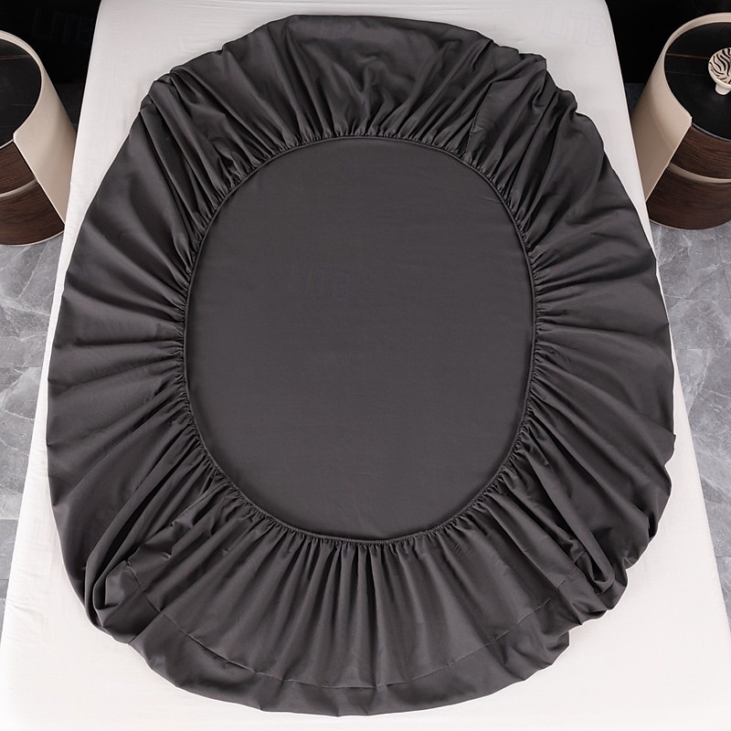 1pc Solid Colored Bedding Fitted Sheet Only(no Pillowcases) Elastic Band Around Mattress Easy Care 2025 - $16.99 –P14